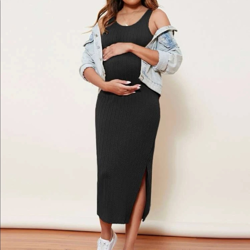 Maternity Rib Knit Dress - Picture 2 of 6